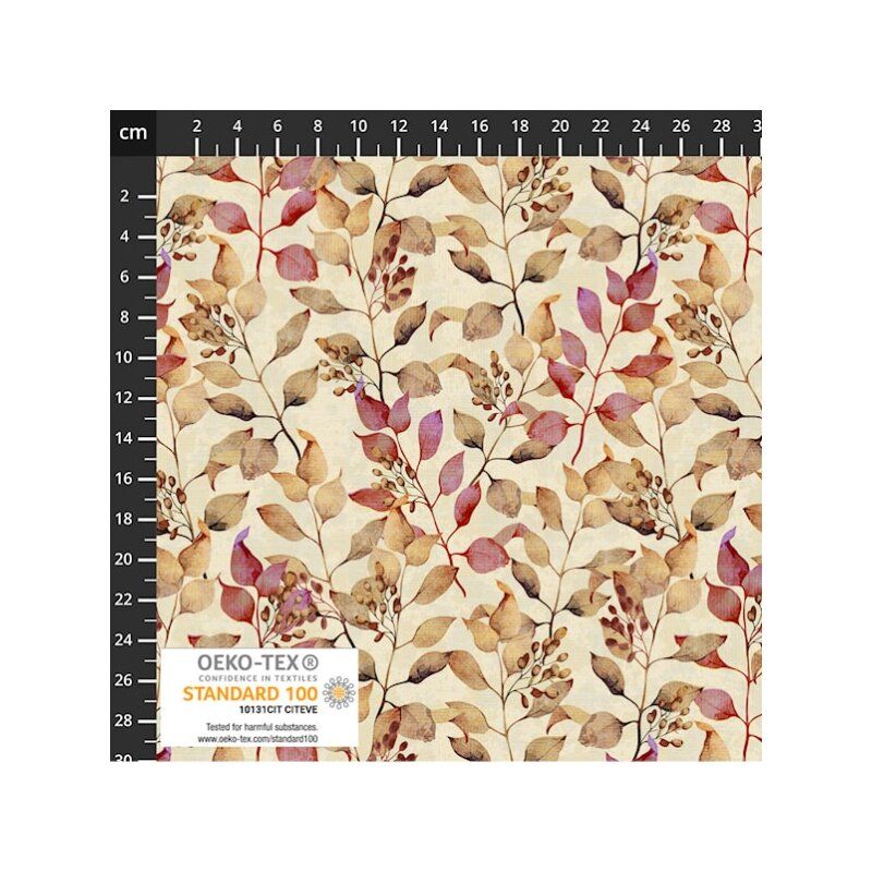 Wistful Blooms fabric: Sprigs, Red