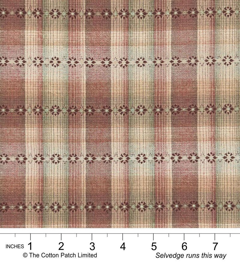 Tochio Yarn-Dyed fabric: Flowerline, Burgundy