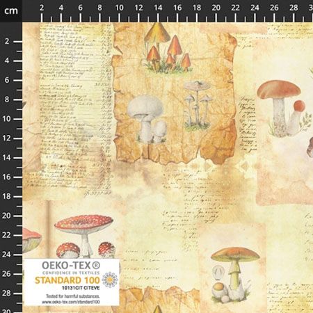 Herbarium Fabric: Mushrooms Herbarium Fabric: Mushrooms
