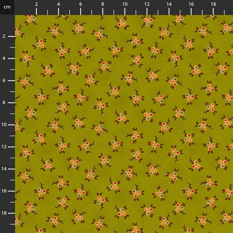 Country Coordinates fabric, Quiet Grace, Berry Sprigs, Kiwi