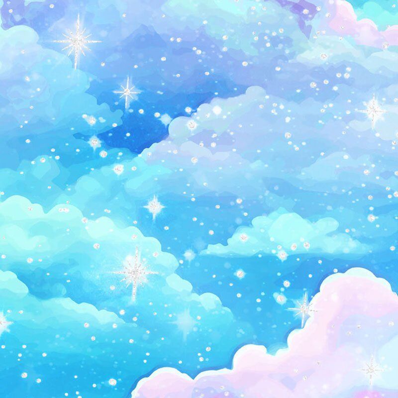 Unicorn Sparkle Magic fabric, Clouds Multi