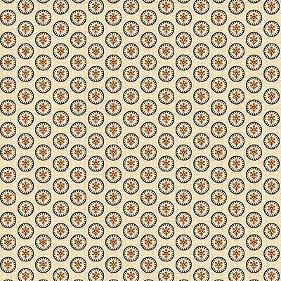 Hello Fall Fabric: Circle Flower Cream (per 1/4 metre)