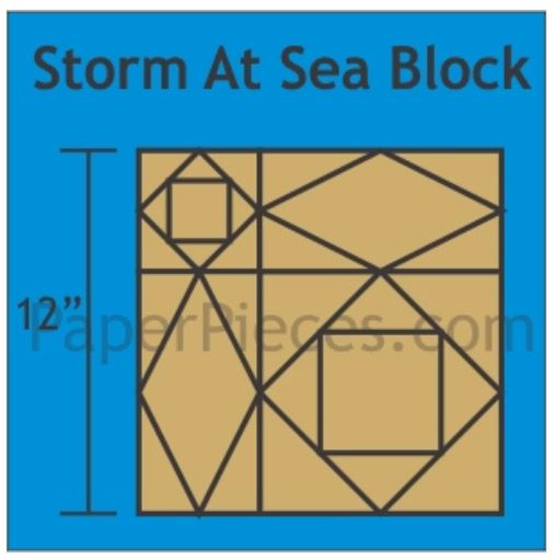 Paper Pieces Storm at Sea 12" Block Piece Pack, Makes 12