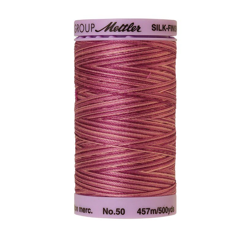 Mettler 50 Variegated Cotton Thread 9839, Pink Flox