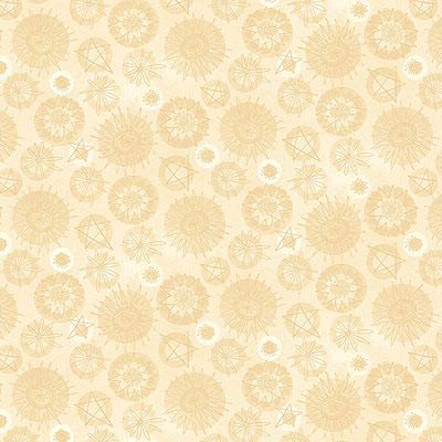 One S1ster Fabrics: Circle Flowers Cream (per 1/4 metre)