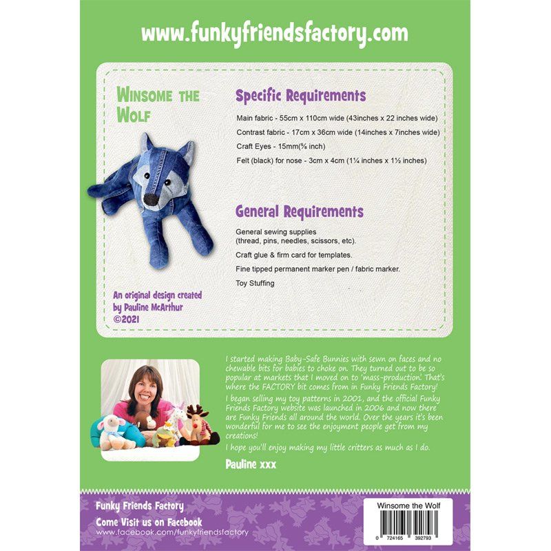 Funky Friends Factory: Winsome Wolf Soft Toy Pattern