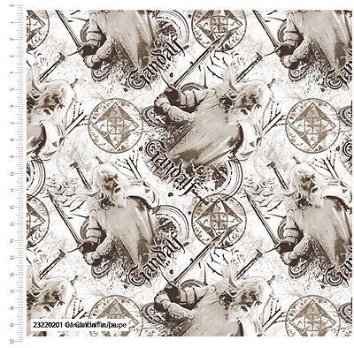 Lord of the Rings Fabric: Gandalf Taupe (per 1/4 metre) Lord of the Rings Fabric: Gandalf Taupe (per 1/4 metre)