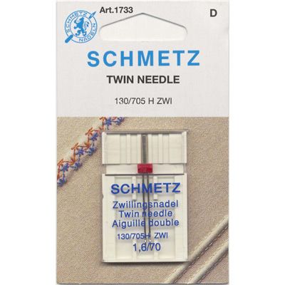 Schmetz Twin Sewing Machine Needles (1.6/70) 1 needle Schmetz Twin Sewing Machine Needles (1.6/70) 1 needle