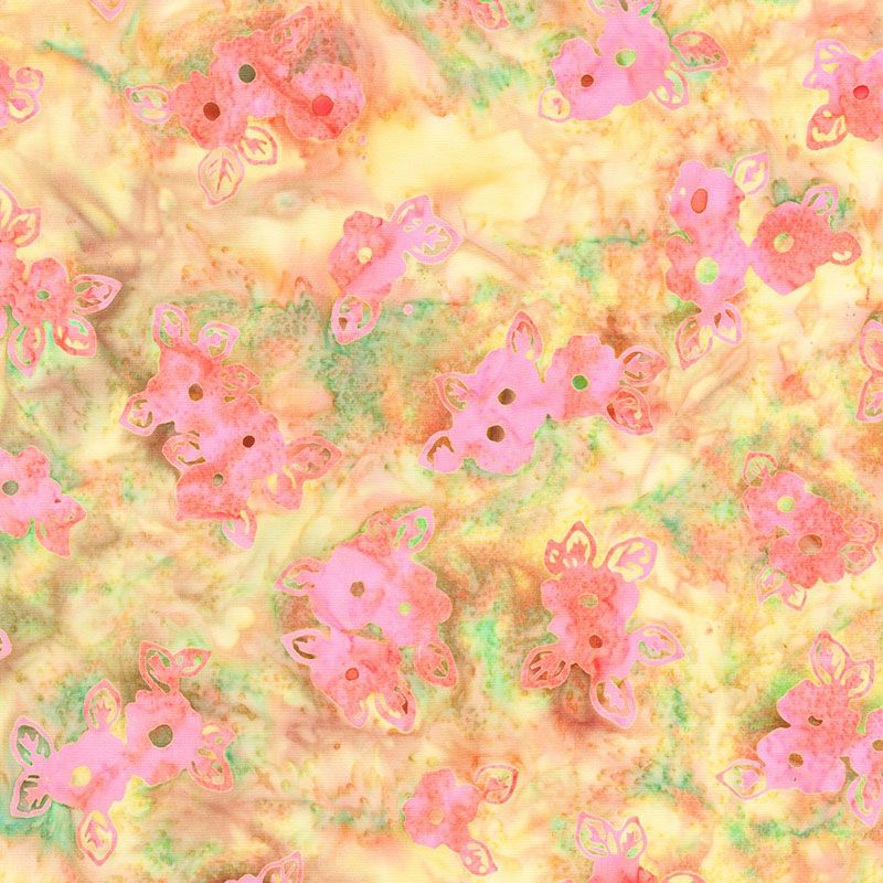 Wild Poppies Batik fabric: Daffodil