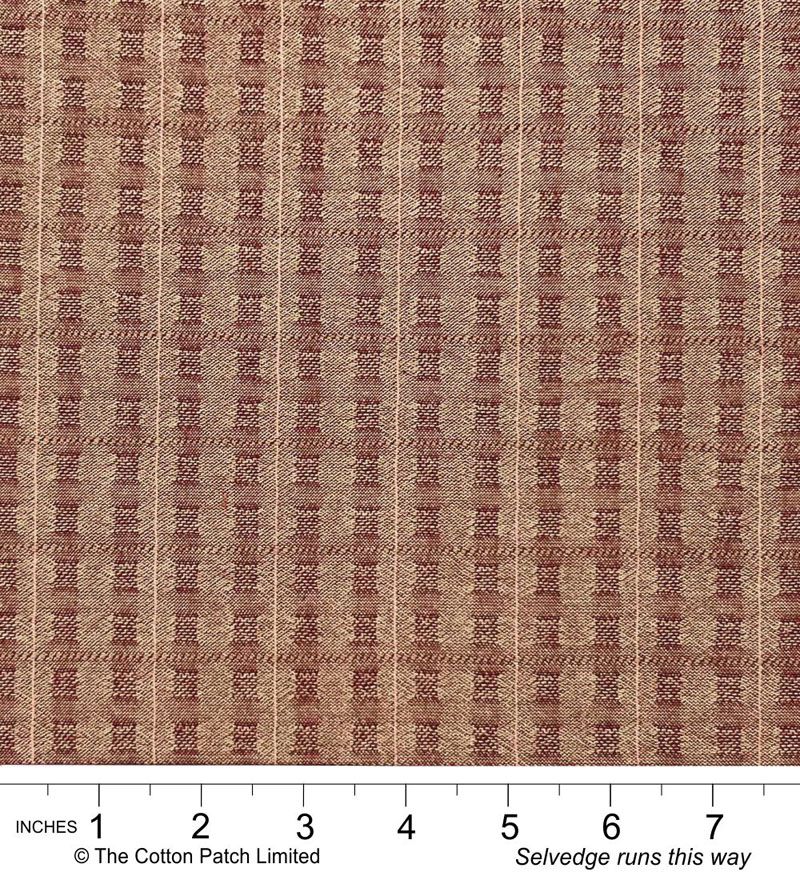 Tochio Yarn-Dyed fabric: Stitched Grid, Burgundy