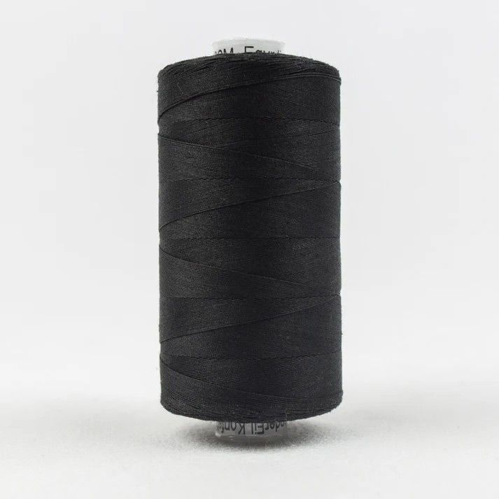 Konfetti Thread: 50wt 3 ply 100% Cotton. 1000m Spool Black