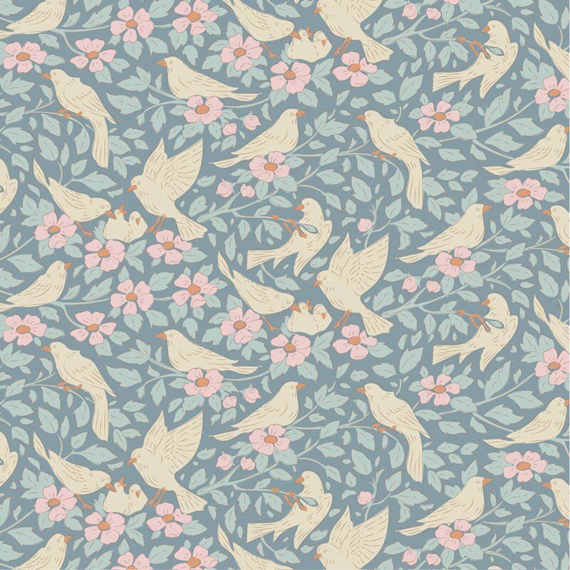 Tilda Songbird fabric: Ava, Blue