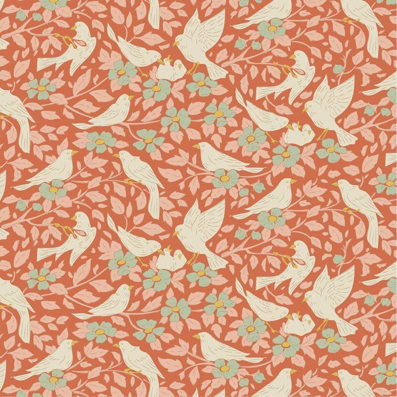 Tilda Songbird fabric: Ava, Coral
