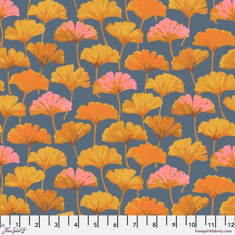 Golden Harvest fabric, Ginko, Slate