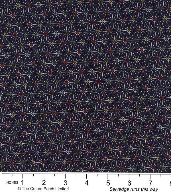 Sevenberry Favourites fabric: Asanoha, Indigo