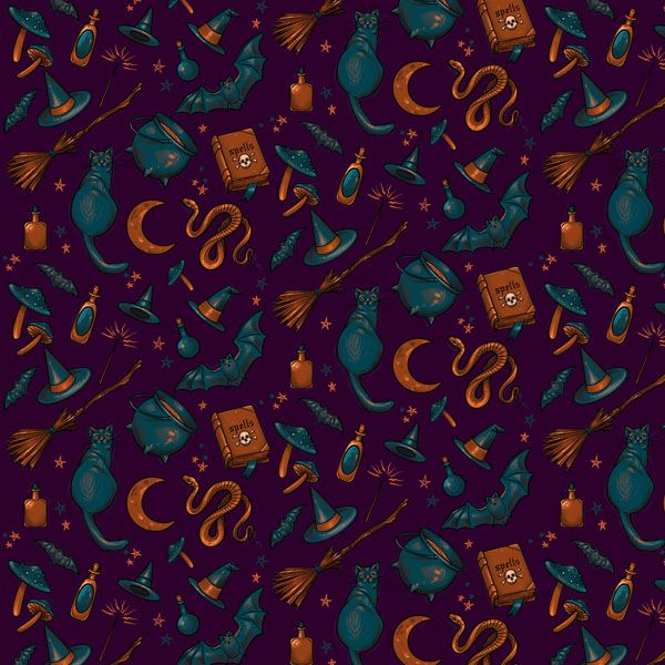Halloween fabrics: Mystic Moonlight, Spells Halloween fabrics: Mystic Moonlight, Spells