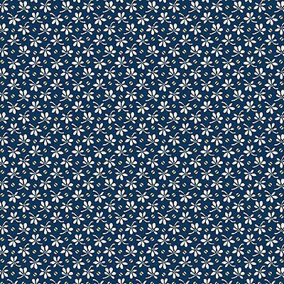 Annabella Fabric: Flowers & Beans, Indigo Annabella Fabric: Flowers & Beans, Indigo