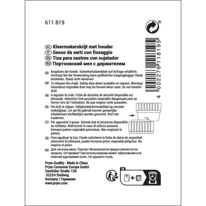 Prym Tailor's Chalk in Holder