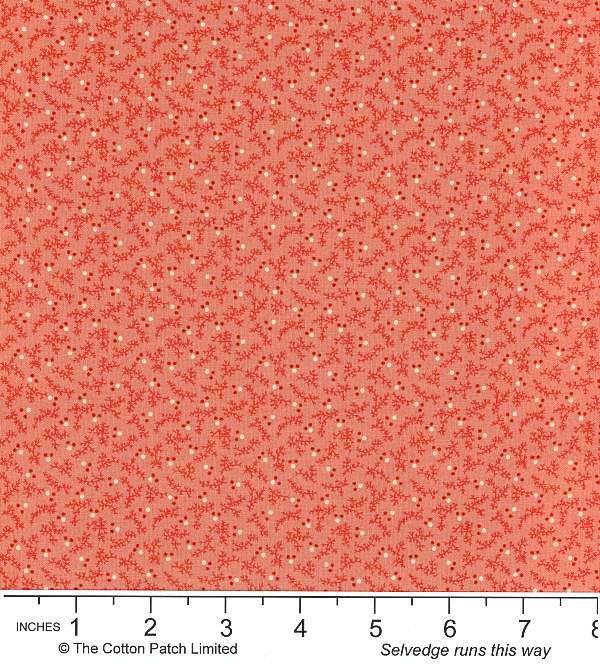 Classic Coordinates Fabric: Ditsy Deep Coral (per 1/4 metre)