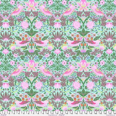 Kaffe Fassett x Morris & Co Fabric: Strawberry Thief Aqua Kaffe Fassett x Morris & Co Fabric: Strawberry Thief Aqua