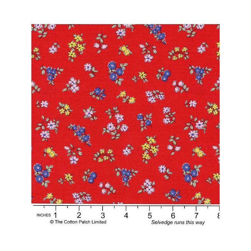 Liberty Heirloom fabric: Posy Sprig, Red