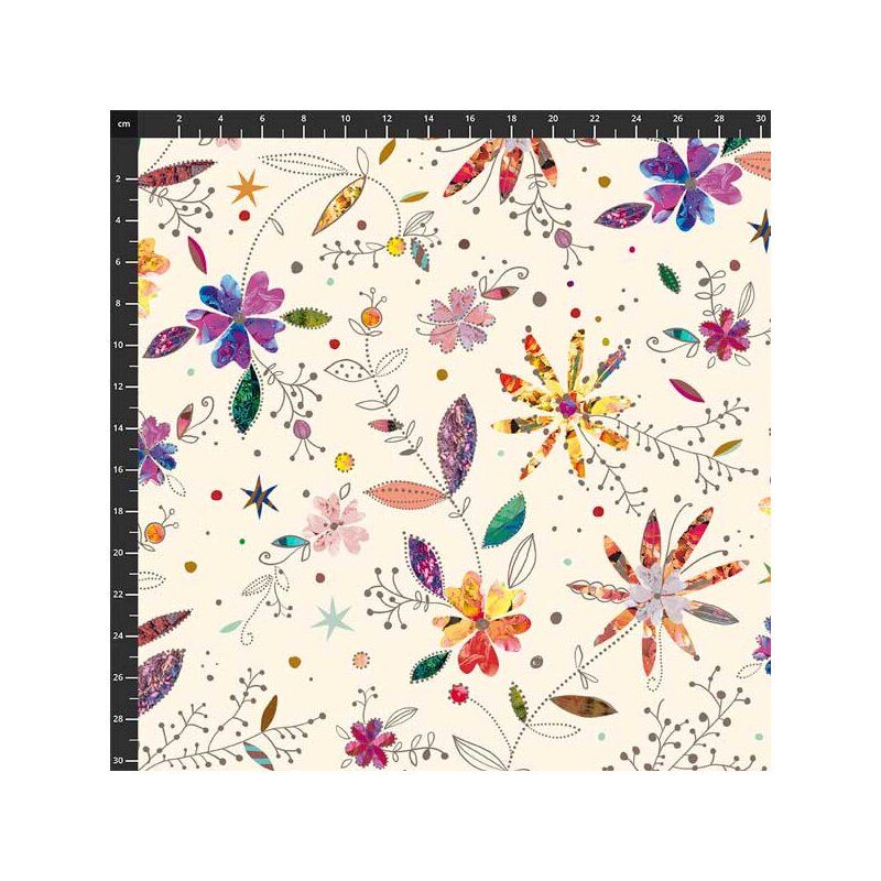 Modern Florals fabric: Prismatic Blooms, Petals