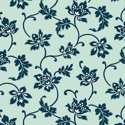 Annabella Fabric: Trumpet Vine Teal (per 1/4 metre)
