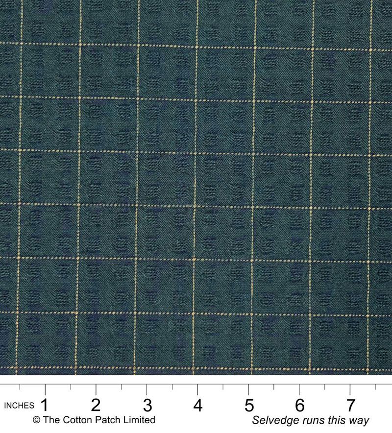 Tochio Yarn-Dyed fabric: Stitched Grid, Storm