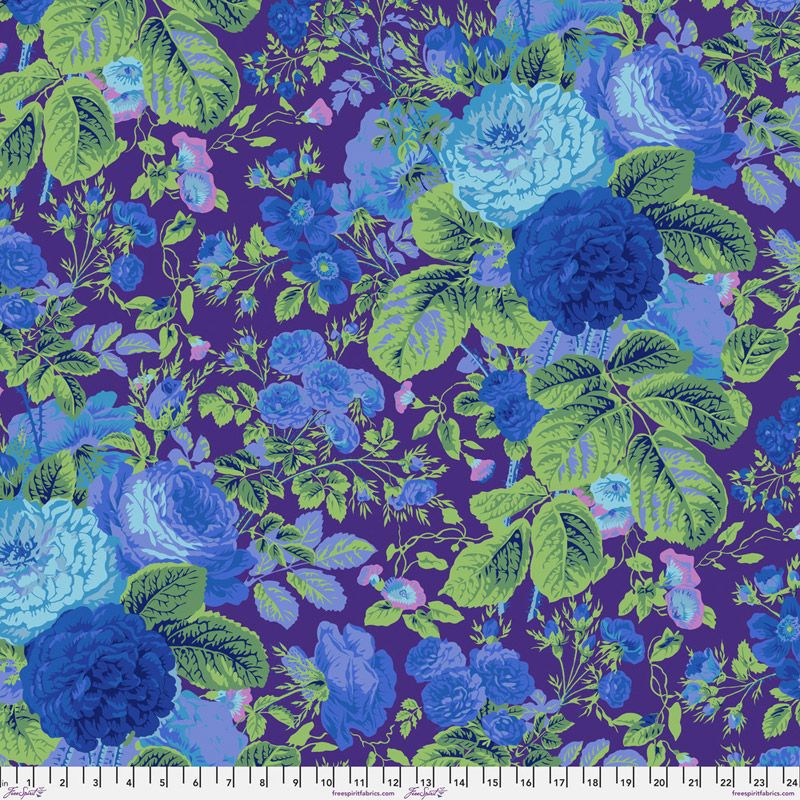 Kaffe Fassett Collective Quilt Back: Gradi Floral, Purple 108" (per 1/4 metre)