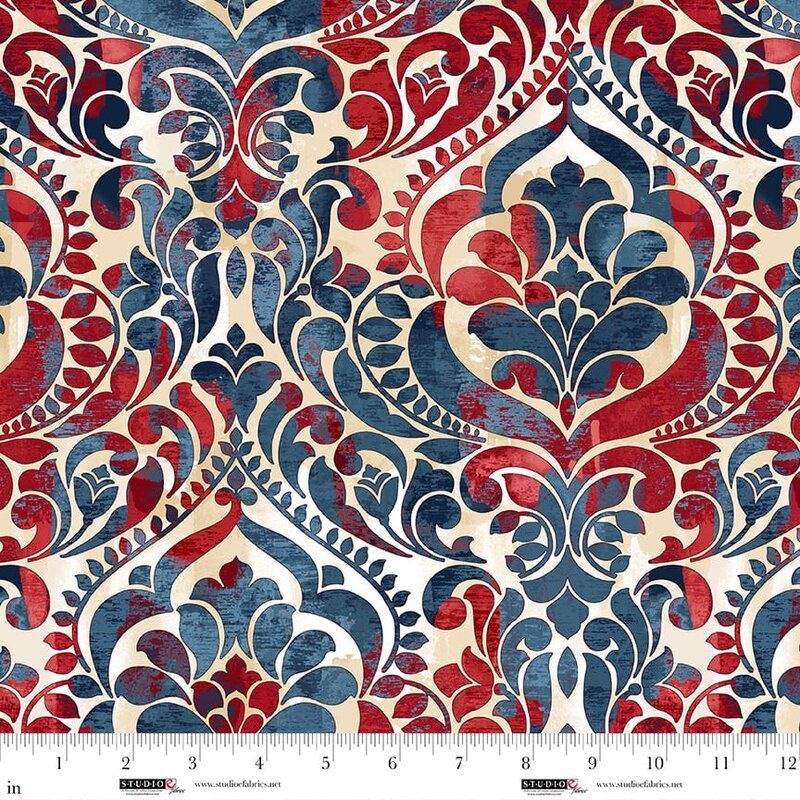 You Damask!: Damask Patriotic 118" Wide Quilt Back