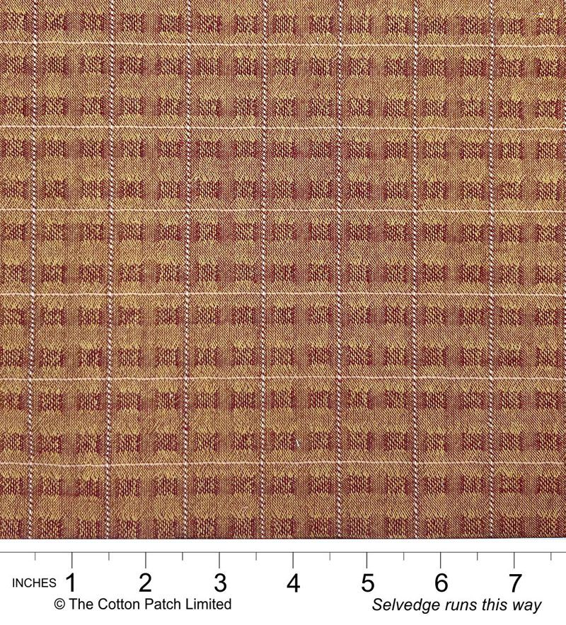 Tochio Yarn-Dyed fabric: Stitched Grid, Harvest