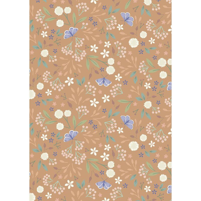 Sky Garden fabric: Floral Odyssey, Light Burnt Sienna
