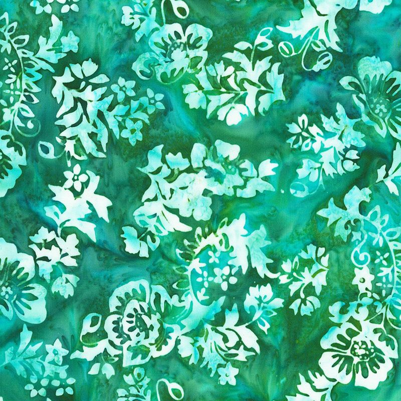 Wild Poppies Batik fabric: Mediterranean