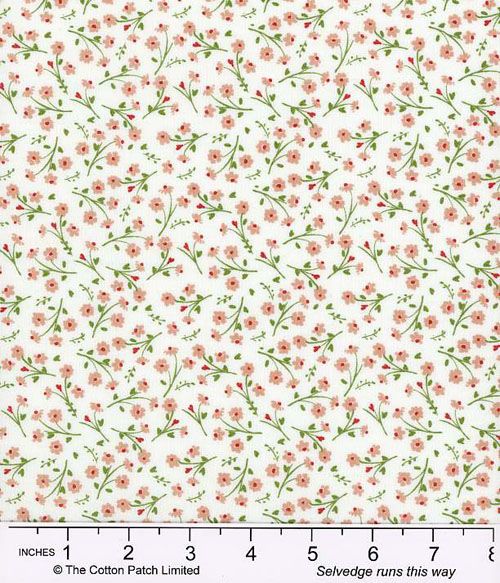 Juliette fabric, Small Floral, Coral