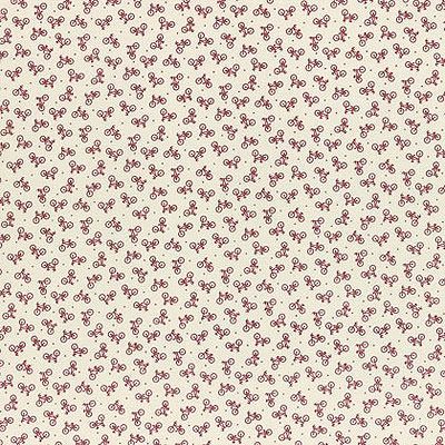 Lecien Country fabrics: Bicycles Maroon (per 1/4 metre)
