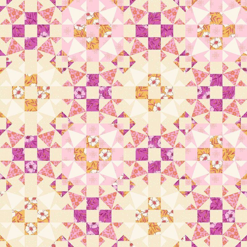 Petals and Stitches fabric: Garden Blocks, Fandango