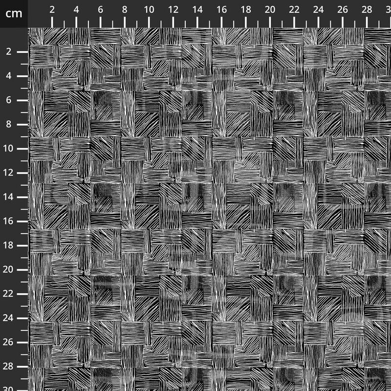 Monochrome fabric: Black and White Musical, Prima, Black