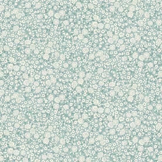 Petite Fleur Fabric: Blossom, Teal