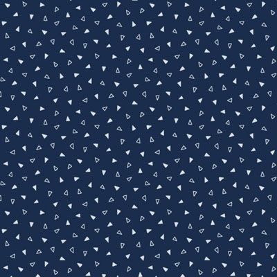 Nellie's Shirtings Fabric: Triangles Navy (per 1/4 metre)
