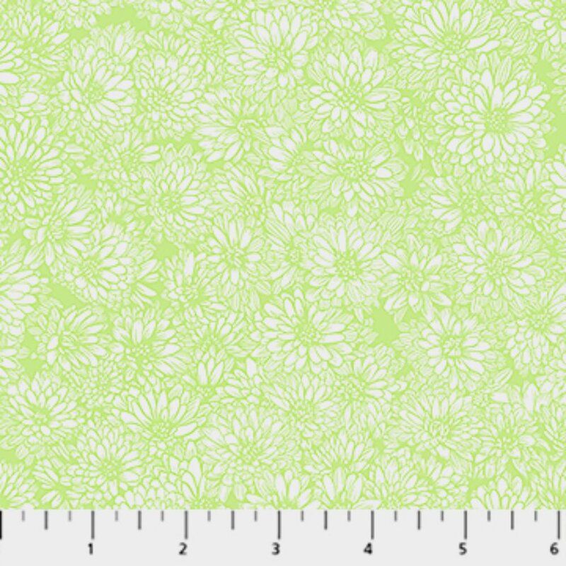 Indelible Soft fabric: Chrysanthemum Green, Cheery