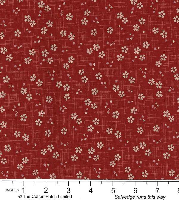 Sevenberry Favourites fabric: Blossom and Hearts, Red
