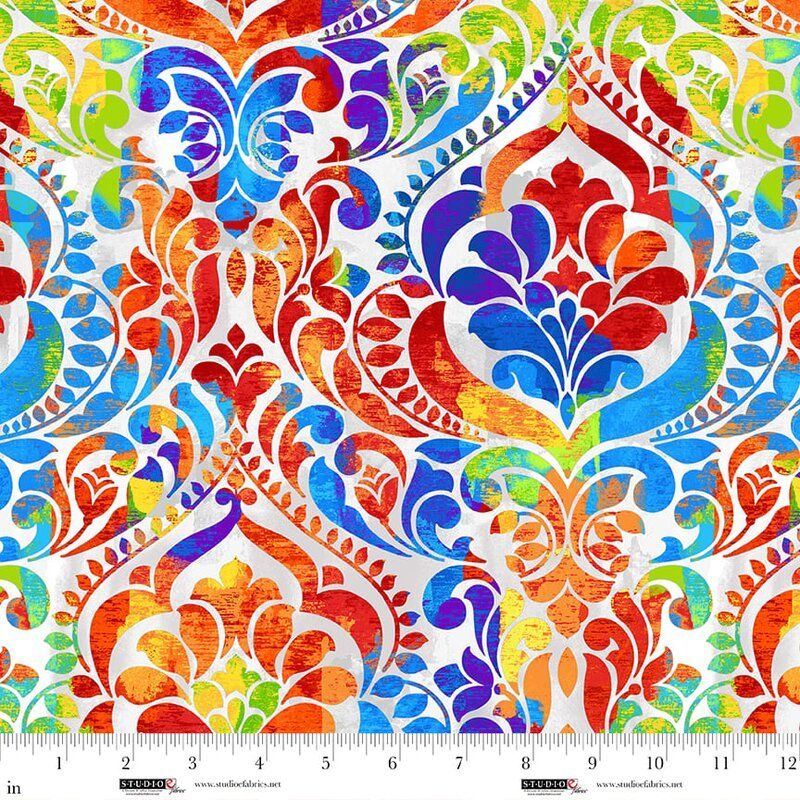 You Damask!: Damask Rainbow 118" Wide Quilt Back