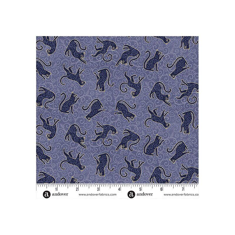 Charmed Fabric, Whiskers, Blue Charmed Fabric, Whiskers, Blue