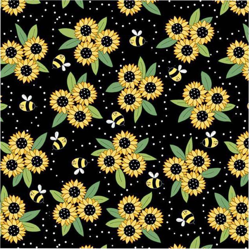Sunny Honey Fabric: Sunny, Black Sunny Honey Fabric: Sunny, Black