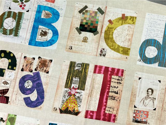 Marcia Derse Fabric: Alphabet Panel, Multi 52" (132cm)