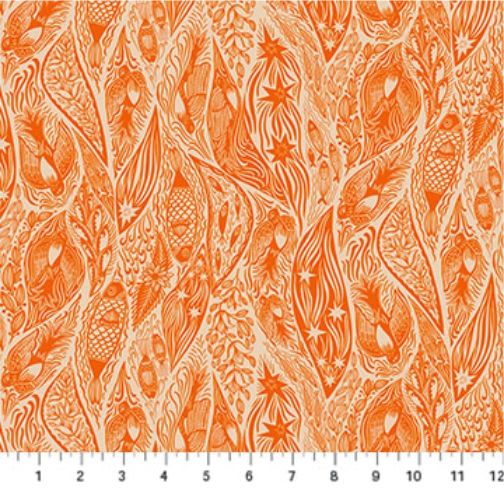 Shooting Star fabric: Current, Tangerine Cheery