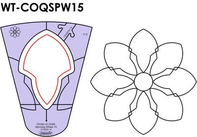 Westalee Ruler Circles on Quilts: Spinning Wheels 15 11 1/2"