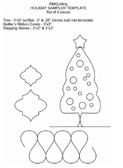 DM Quilting  Christmas Quilting Set of  4 Templates