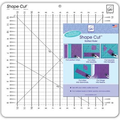 June Tailor 1/2' Shape Cut Slotter Ruler 12" x 12"