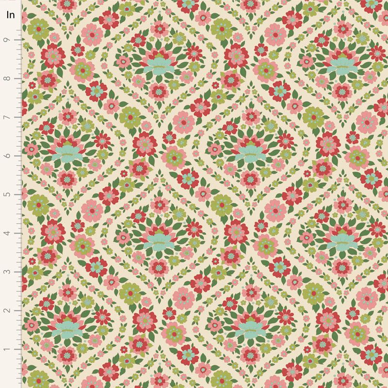 Tilda Wallflower fabric: Bianca, Green